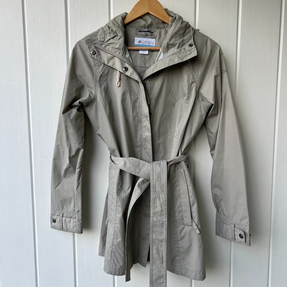 Columbia Greige Omni-shield Rain Wind Trench Coat - Jacket - Size S